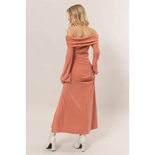 Load image into Gallery viewer, Off Shoulder Ribbed Knit Dress