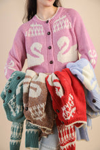 Load image into Gallery viewer, Oversized Graphic Casual Knit Sweater Cardigan