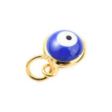 Load image into Gallery viewer, Blue Gold Evil Eye Charm