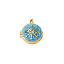 Load image into Gallery viewer, Blue Gold Sun Locket
