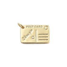 Load image into Gallery viewer, Gold Postcard Charm