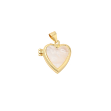 Load image into Gallery viewer, Pearl Inlay Gold Heart Locket
