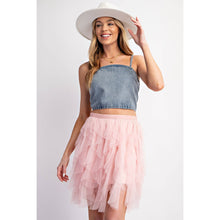 Load image into Gallery viewer, TULLE MESH LAYERED MINI SKIRT