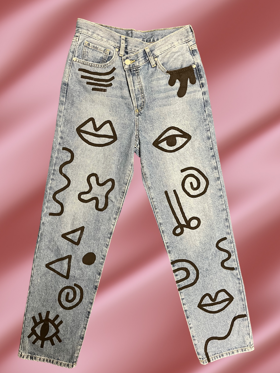 Hand Painted Painting Jeans Ideas Custom Painted Jeans