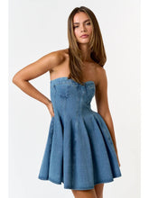 Load image into Gallery viewer, Denim Puff Mini Dress
