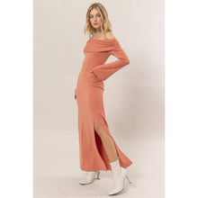 Load image into Gallery viewer, Off Shoulder Ribbed Knit Dress
