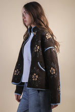 Load image into Gallery viewer, Oversized Floral Printed Fleece Sherpa Jacket
