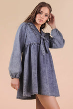 Load image into Gallery viewer, Washed Chambray Collared Mini Dress
