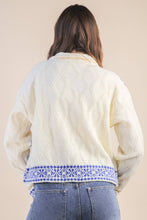 Load image into Gallery viewer, Graphic Knit Sweater Zip Up Cardigan
