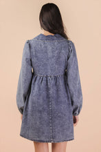 Load image into Gallery viewer, Washed Chambray Collared Mini Dress
