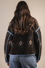 Load image into Gallery viewer, Oversized Floral Printed Fleece Sherpa Jacket
