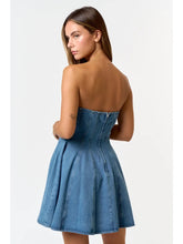 Load image into Gallery viewer, Denim Puff Mini Dress
