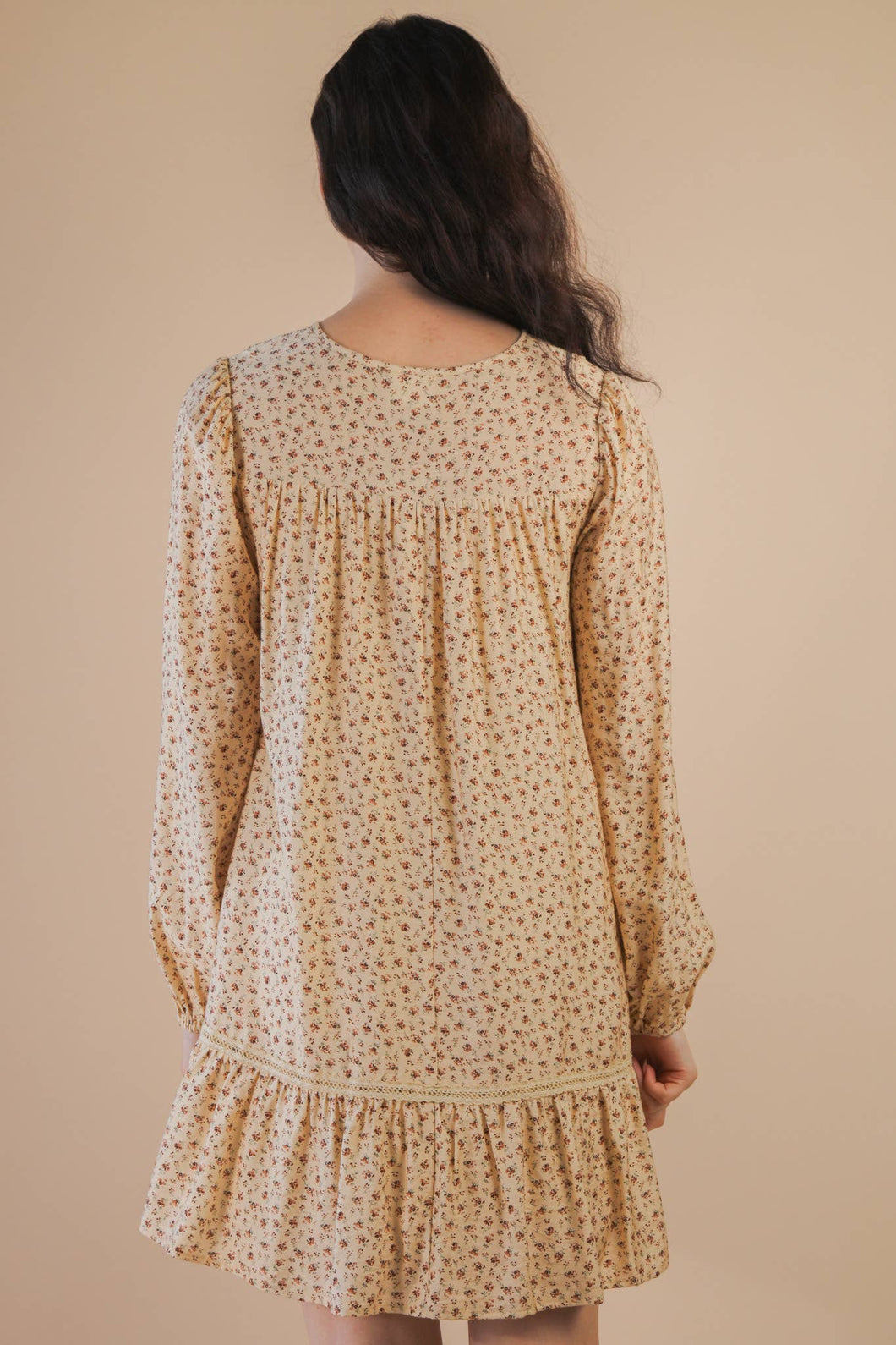 Floral Printed Front Bow Mini Dress