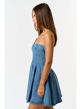 Load image into Gallery viewer, Denim Puff Mini Dress
