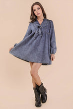 Load image into Gallery viewer, Washed Chambray Collared Mini Dress
