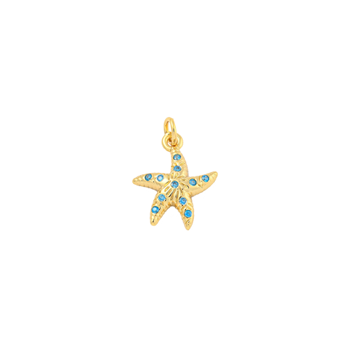 Blue Gem Lined Gold Starfish