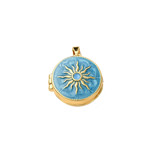 Blue Gold Sun Locket