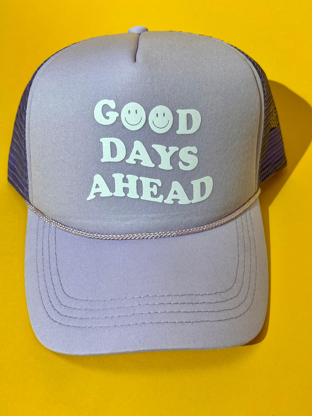 Good days ahead lavender trucker hat