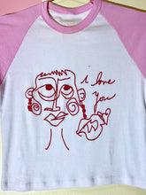 Load image into Gallery viewer, I love you doodle face baby tee
