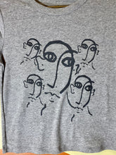 Load image into Gallery viewer, Faces on faces grey baby tee

