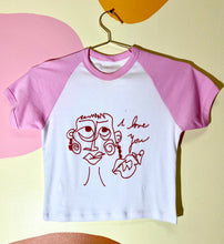 Load image into Gallery viewer, I love you doodle face baby tee
