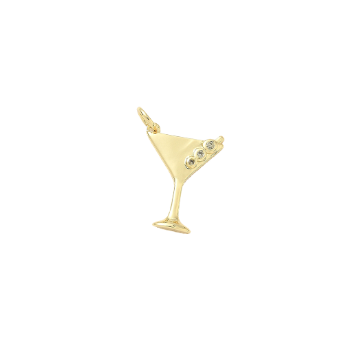 Gold Elegant Martini Charm