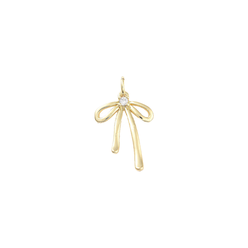 Gold Zirconia Bow Charm
