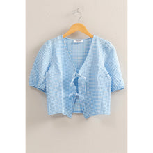 Load image into Gallery viewer, Gingham Blouse Blue/W
