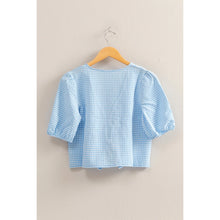 Load image into Gallery viewer, Gingham Blouse Blue/W
