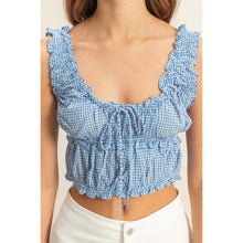 Load image into Gallery viewer, Gingham tank blue/white
