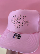 Load image into Gallery viewer, Just a girl trucker hat
