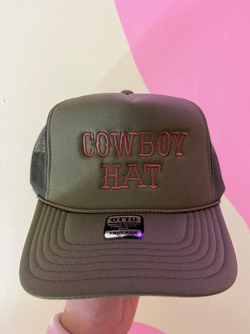 Embroidered Cowboy hat trucker hat