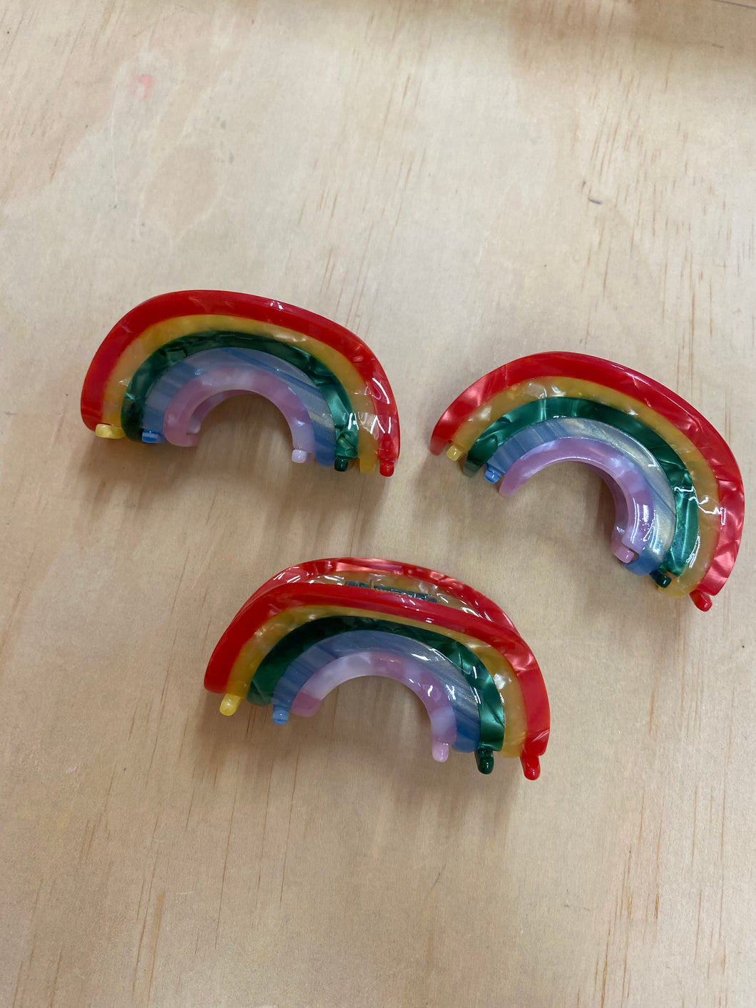 Rainbow acrylic hair clip