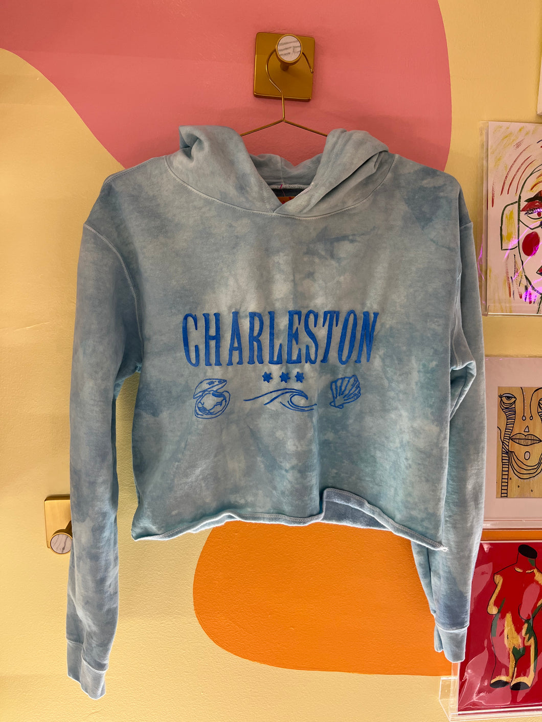 Charleston dyed crop hoodie