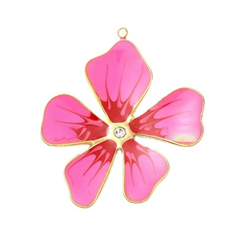 Large Pink Flower Charm