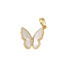Load image into Gallery viewer, Pearl Inlay Butterfly Charm
