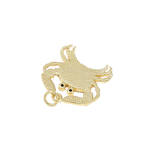 Load image into Gallery viewer, Pearl Inlay Gold Crab Charm
