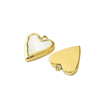 Load image into Gallery viewer, Pearl Inlay Gold Heart Charm
