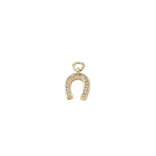 Load image into Gallery viewer, Small Zirconia Horseshoe Charm
