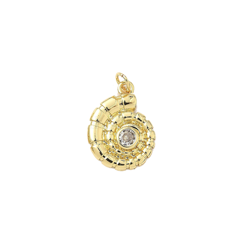 Spiral Zirconia Conch Charm