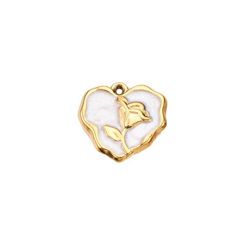 Wavy Floral Heart Charm