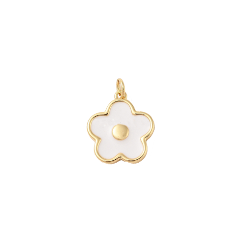 White and Gold Daisy Charm