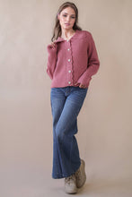 Load image into Gallery viewer, Heart Button Down Knit Sweater Cardigan
