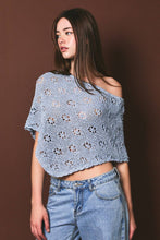 Load image into Gallery viewer, OPENWORK DETAIL SWEATER PONCHO
