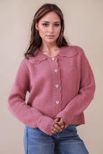 Load image into Gallery viewer, Heart Button Down Knit Sweater Cardigan
