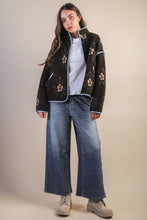 Load image into Gallery viewer, Oversized Floral Printed Fleece Sherpa Jacket
