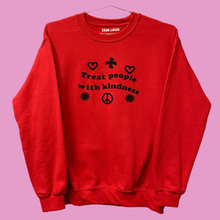 Load image into Gallery viewer, Treat People With Kindness Red Crewneck
