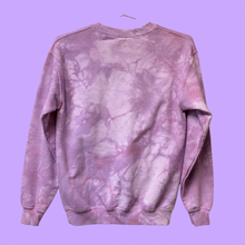 Load image into Gallery viewer, Don&#39;t Worry Be Happy Purple Dyed Crewneck
