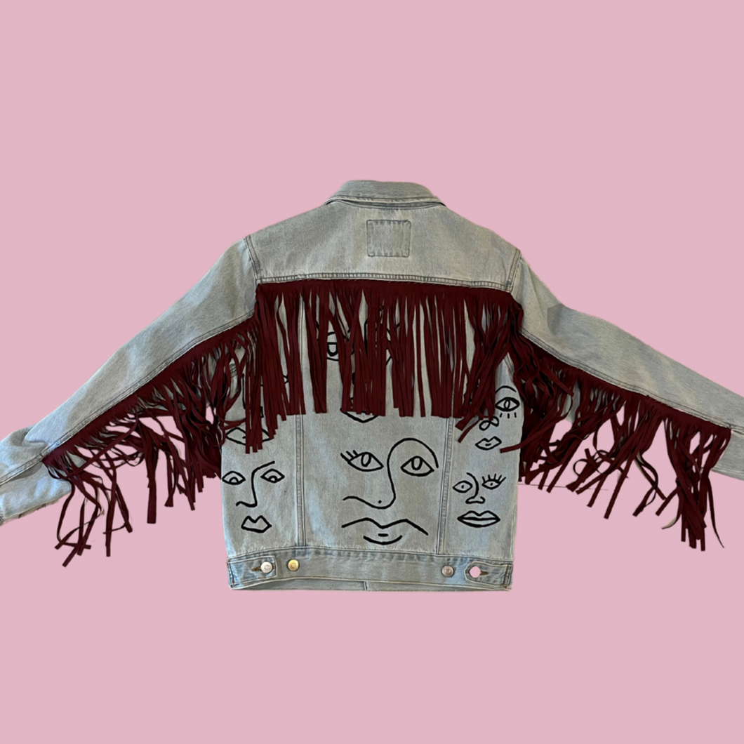 True Lucia x Mod Salt Fringe Painted Jacket