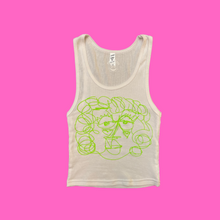 Load image into Gallery viewer, Green Scribble Faces Ribbed Tank
